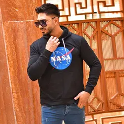 سويشرت كلاهدار مردانه مدل ناسا