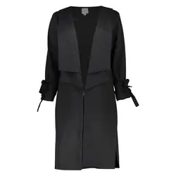 مانتو مشکی و بلند کرپ Sourani