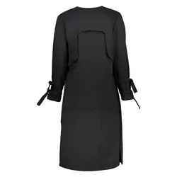 مانتو مشکی و بلند کرپ Sourani