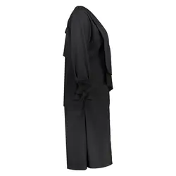 مانتو مشکی و بلند کرپ Sourani