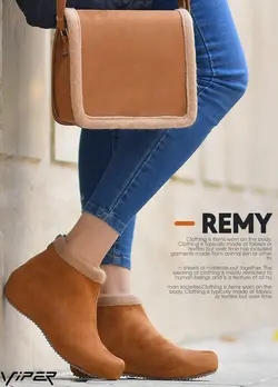 ست دخترانه کیف و کفش طرح REMY (شتری رنگ و شیک)