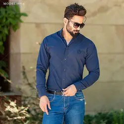 پیراهن مردانه مارتا مدل T9916(سورمه ای رنگ)