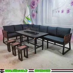 مبلمان ویلایی درنا با آتشدان - فروشگاه اینترنتی ویلاسازه