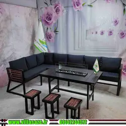 مبلمان ویلایی درنا با آتشدان - فروشگاه اینترنتی ویلاسازه