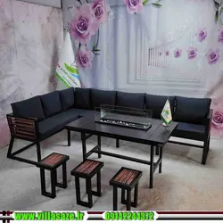 مبلمان ویلایی درنا با آتشدان - فروشگاه اینترنتی ویلاسازه