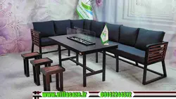 مبلمان ویلایی درنا با آتشدان - فروشگاه اینترنتی ویلاسازه