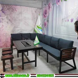 مبلمان ویلایی درنا با آتشدان - فروشگاه اینترنتی ویلاسازه