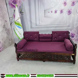 تخت سنتی چوبی با مشبک و تشک شاه نشین - فروشگاه اینترنتی ویلاسازه