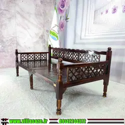 تخت چوبی سنتی با تشک شاه نشین - فروشگاه اینترنتی ویلاسازه