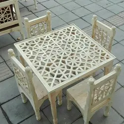 نهار خوری طرح مشبک سفید - فروشگاه اینترنتی ویلاسازه - فروش آنلاین مبلمان چوبی