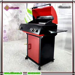 باربیکیو 60 سانتی گازی مدرن کابینت دار و پلوپز دار - فروشگاه اینترنتی ویلاسازه