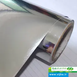 لیبل PVC متالایز نقره‌ای براق (چاپ دیجیتال)