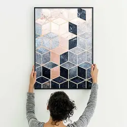 تابلو دیواری چند تکه تم سرمه‌ای (۱)