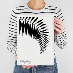 تابلو مدرن برگ سوزنی مشکی