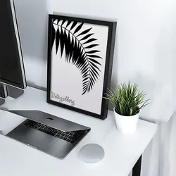 تابلو مدرن برگ سوزنی مشکی