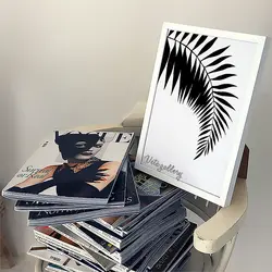 تابلو مدرن برگ سوزنی مشکی