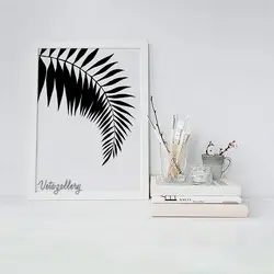 تابلو مدرن برگ سوزنی مشکی