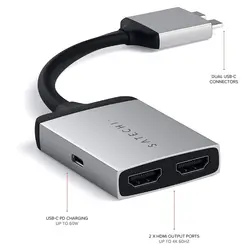 مبدل USB-C به HDMI ساتچی مدل DUAL 4K | فروشگاه وصال فناوران