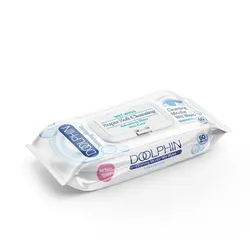 دستمال مرطوب پاک کننده آرایش دلفین بسته 60 عددی ا Wet Wipes
