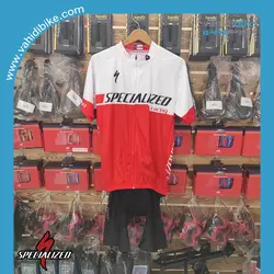 ست پیراهن و دوبنده اسپشیال زد (specialized) قرمز سفید