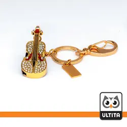 فلش مموری ویولن نگین دار Diamond Crystal | مناسب هدیه به علاقمندان ویولن | التیتا