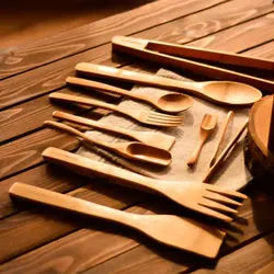 سرویس ابزار آشپزی 10 پارچه بامبوم مدل Violi