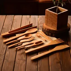 سرویس ابزار آشپزی 10 پارچه بامبوم مدل Violi