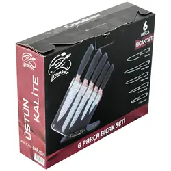 سرویس چاقو آشپزخانه 6 پارچه کوکر مدل CKR -2819 به همراه استند