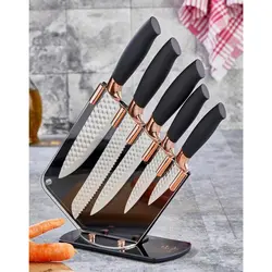 سرویس چاقو آشپزخانه 6 پارچه کوکر مدل CKR -2819 به همراه استند