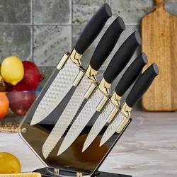 سرویس چاقو آشپزخانه 6 پارچه کوکر مدل CKR -2819 به همراه استند