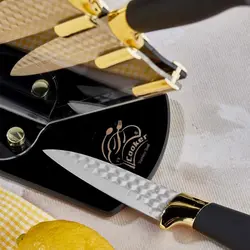 سرویس چاقو آشپزخانه 6 پارچه کوکر مدل CKR -2819 به همراه استند