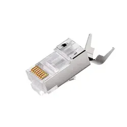 سوکت شبکه بلدن Cat7 SFTP شانه دار نقره ای بسته 100 عددی