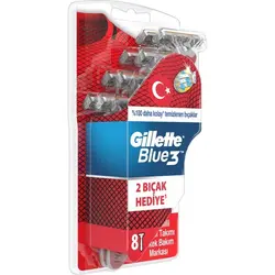 ژیلت بلوتری 3لبه بسته 8 عددی