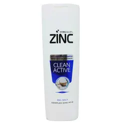 شامپو ضد شوره مو زینک CLEAN ACTIVE عصاره نمک دریا حجم 340 میلی لیتر