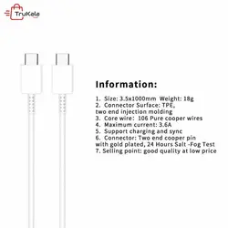 کابل شارژر دو سر تایپ سی دنمن مدل D20C