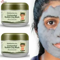 ماسک حبابی کربن مغذی و پاک کننده عمیق پوست بیوآکوا
