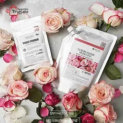 ماسک پودری لاتکسی دو فاز مدلینگ عصاره گل رز، طلا، زغال، گیلاس