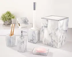 ست سرویس بهداشتی 6 پارچه لیمون مدل کلاسیک طرح ماربل