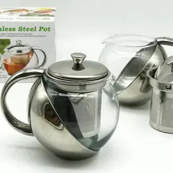 قوری پیرکس استیل 500cc