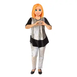 تونیک شلوار دخترانه نقره ریزون