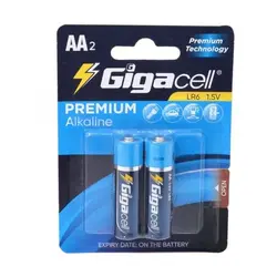 باتری قلمی گیگاسل (Gigacell) مدل PREMIUM ALKALINE LR6 AA2 (کارتی 2 تایی)