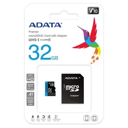 کارت حافظه MicroSDHC ای دیتا مدل Premier V10 A1 سرعت 100MBps ظرفیت 32 گیگابایت