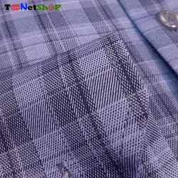 پیراهن مردانه چهارخونه ریز آبی ، مشخصات ، قیمت و خرید | فلورا 60% نخ - تونت شاپ
