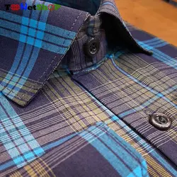 پیراهن چهارخونه سورمه ای مردانه کد 2233