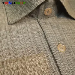 پیراهن مردانه چهارخونه ریز قهوه ای ، مشخصات ، قیمت و خرید | تترون 65% نخ - تونت شاپ