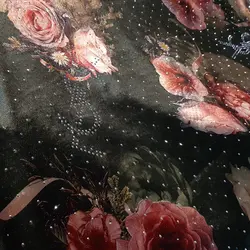 پارچه لباس مخمل مدل نگین دار کد 1210