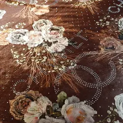 پارچه لباس مخمل مدل نگین دار کد 1208