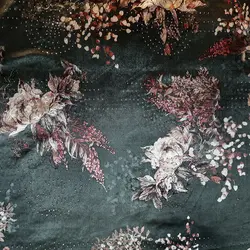 پارچه لباس مخمل مدل نگین دار کد 1199