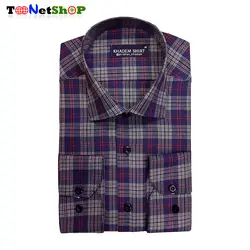 پیراهن چهارخونه مردانه آستین بلند کد 2208