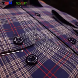 پیراهن چهارخونه مردانه آستین بلند کد 2208